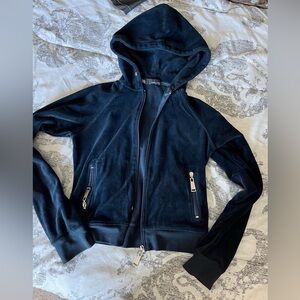 Dsquared navy suede hoodie size medium